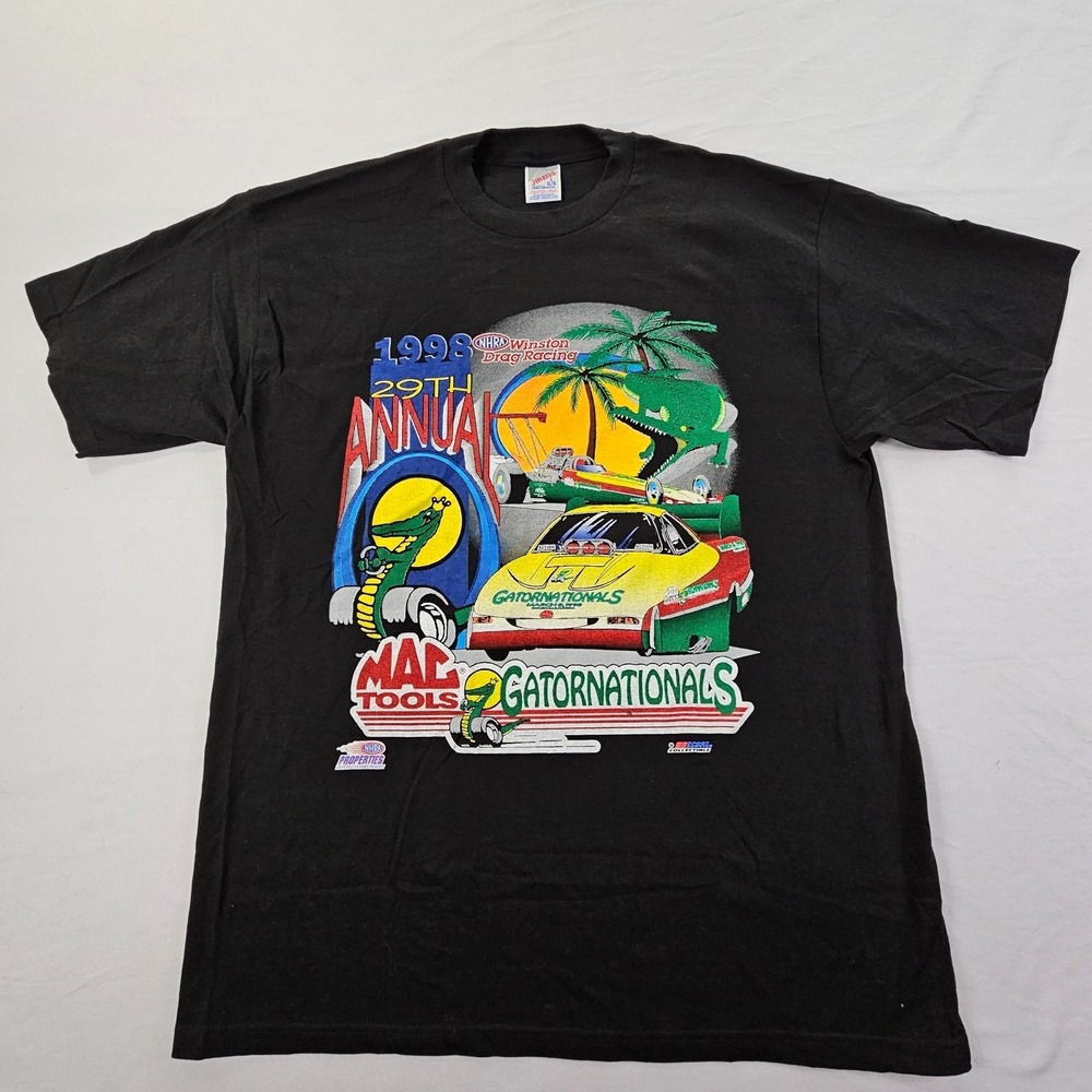 1998 Gatornationals Winston Drag Racing Black Short Sleeve T-Shirt Men's L